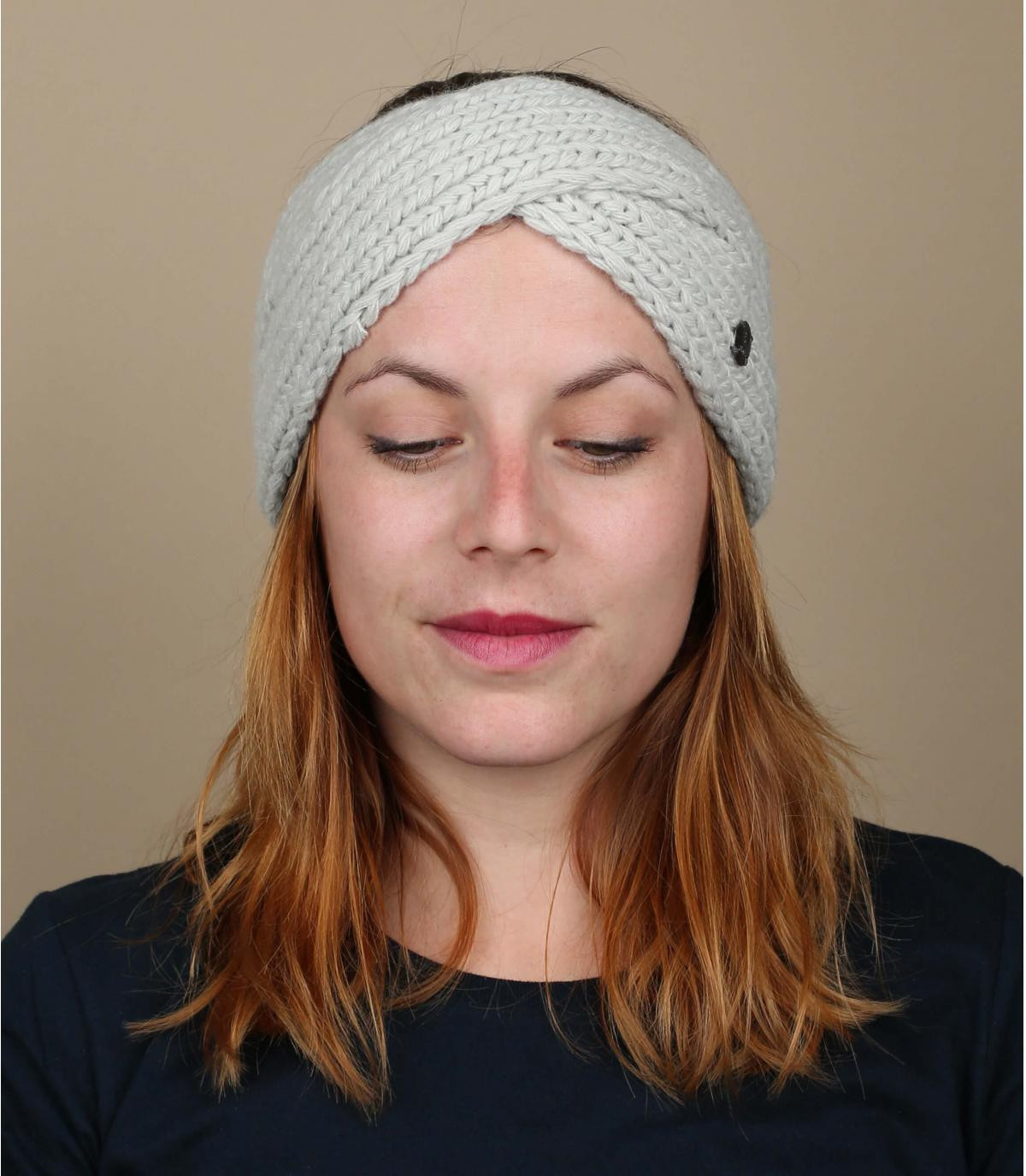 bandeau laine gris croisé Yogi Headband oyster